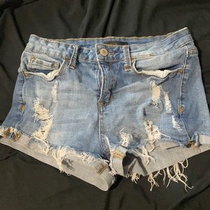 light washed jean shorts